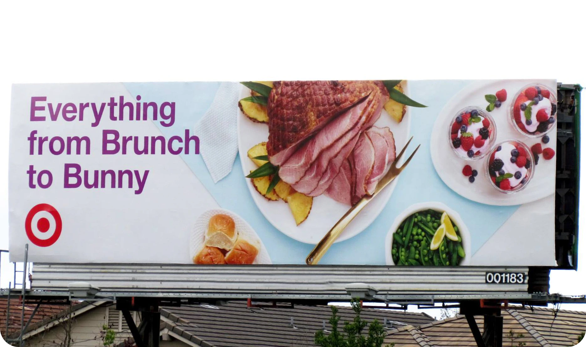 Billboard with brunch and dinner spread
