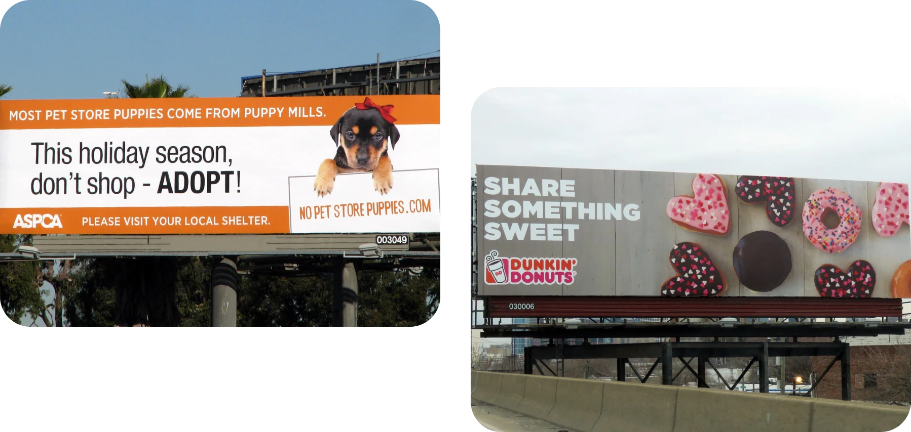 ASPCA adoption billboard with puppy