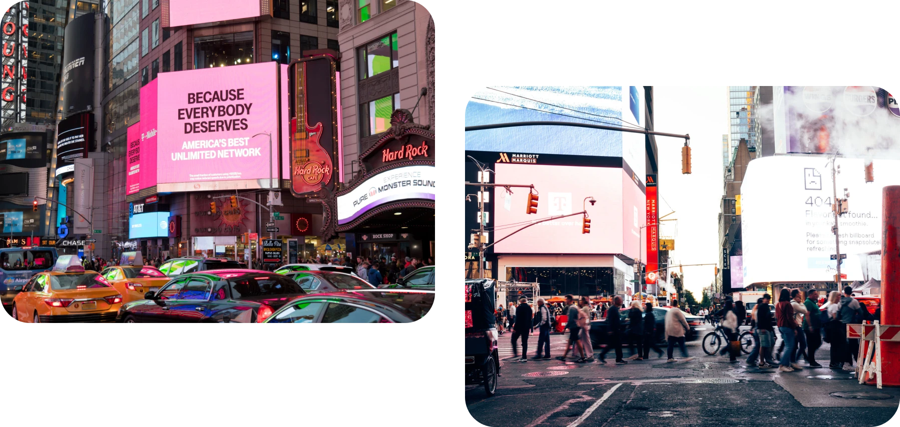 Bright billboards in Times Square
